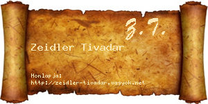 Zeidler Tivadar névjegykártya
