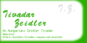tivadar zeidler business card